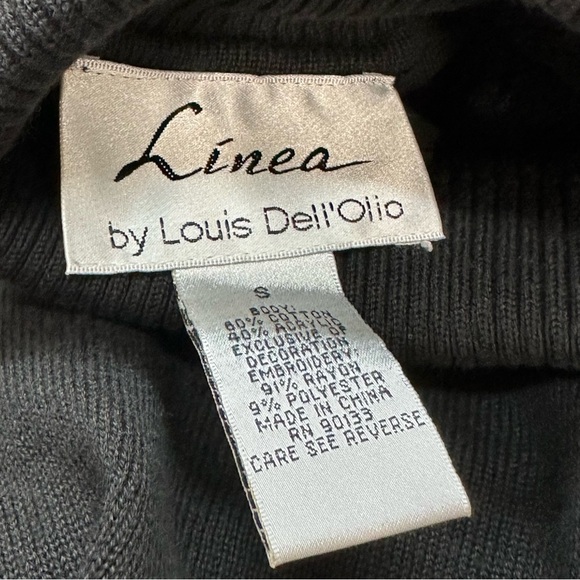 Linda Black Embroidered Sleeve Sweater Louis Dell O’lio - Picture 7 of 7